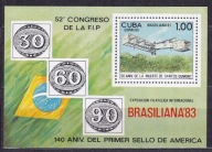 1983 Kuba Wystawa Filatelistyczna BRASILIANA Mi blok 78 **