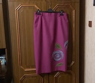 Lucia - j. nowa ciepła oberżyna ołówek haft wełna parzona 42!