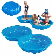 PIASKOWNICA Z POKRYWĄ OGRODOWA ZAMYKANA DUŻA ZESTAW 2w1 BASEN MUSZELKA MAXI