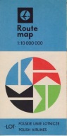 MAPA TRAS LOTNICZYCH LOT PRL 1:10000000