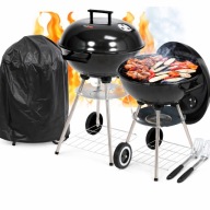GRILL WĘGLOWY OGRODOWY OKRĄGŁY Z POKRYWĄ 41CM + GRATIS POKROWIEC MOCNY