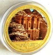 PETRA ( JORDANIA ), 7 CUDÓW ŚWIATA,PIĘKNY NUMIZMAT, 40 MM, PROOF !!!