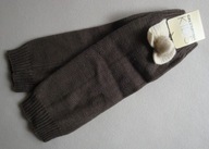 CALZEDONIA ciepłe getry ocieplacze kokardka brązowe wełna angora UNI