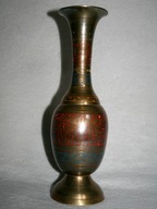 ELEGANCKI WAZON ZŁOTY METAL VINTAGE DEKO OZDOBA DO SALONU SYPIALNI UNIKAT