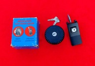 Nowy Zestaw Korek wlewu baku zamek Fiat 126p 126 Silver Black oryginalny