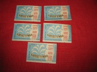 Woda Krystynka z Ciechocinka pięć etykiet na butelki