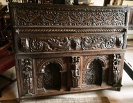 Łóżko z baldachimem z I poł. XVII w.