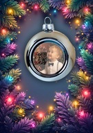 Bombka srebrna z Twoim personalizowanym nadrukiem i kodem QR do kolędy