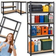 REGAŁ MAGAZYNOWY METALOWY CZARNY 180X120X40 STALOWY DO GARAŻU SOLIDNY STAL