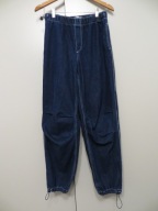 Spodnie Bershka jeansy o bardzo obszernym kroju rozm S Parachute granatowe