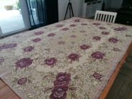 TKANY DWUSTRONNY GOBELINOWY KILIM KAPA NARZUTA KWIATY PIWONIE 135 x 195 NZ