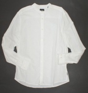 ONLY&SONS_Cudna KOSZULA_biała mini stójka klasyczna bawełna len LOGO _XL