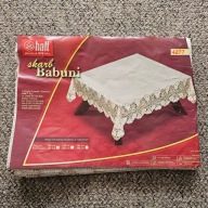 Obrus żakardowy, 100x100 cm, beżowo złoty, Ks1