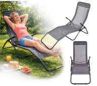 Leżak aluminium szary HIPPER ogród rozkładany odporny