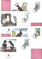 I.of Man 1989 FDC 4kop. WWF ptaki wodne, nurnik, kormoran, mewa, maskonur