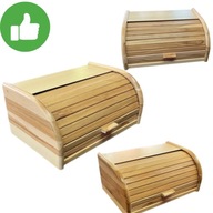 DUŻY DREWNIANY CHLEBAK BUKOWY POJEMNIK NA PIECZYWO NATURALNY SOLIDNY