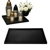 PODSTAWKA POD ZNICZE ZNICZÓWKA GRÓB NAGROBEK CMENTARZ CZARNA TACKA 50X30CM