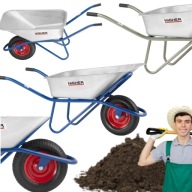 TACZKA OGRODOWA JEDNOKOŁOWA BUDOWLANA STALOWA FELGA 210 KG 1 KOŁO 130 L