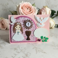 Kartka okolicznościowa Komunia dziewczynka nr 3 DJora