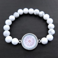 Bransoletka do medytacji mandala art kamień howlit