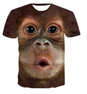 Tshirt koszulka męska okrągły dekolt nadruk 3D Małpa M 21