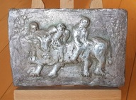 Levkovitch (1936-2025) Płaskorzeźba ZWIERZĄTKO 2002 Pietrasanta CERTYFIKAT