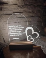 PERSONALIZOWANE SERCE LED Z GRAWEREM/ lampka led/ prezent/ dzień kobiet