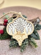 Drewniana Bombka z imieniem 3D na choinkę Bombka z grawerem personalizowana