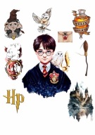 Wydruk CUKROWY na tort masa cukrowa HARRY POTTER HOGWART urodziny + tekst