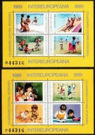 Rumunia 1989 Znaczki Blok 254-255 ** dzieci gry i zabawy