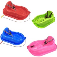 PLASTIKOWE SANKI Z OPARCIEM TRADYCYJNE DLA DZIECI Z PASAMI BEZPIECZEŃSTWA