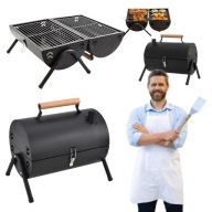 GRILL WĘGLOWY OGRODOWY PRZENOŚNY TURYSTYCZNY STAL BECZUŁKA 35cmx25cm
