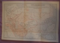 MAPA - PAŃSTWA MONGOLSKIE W XIII WIEKU - GRANICE W OKRESIE PODBOJU