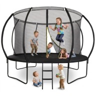 XXL TRAMPOLINA OGRODOWA DLA DZIECI BEZPIECZNA 366CM SIATKA DRABINA 150KG