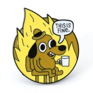 Pin Przypinka Broszka THIS IS FINE Gunshow meme