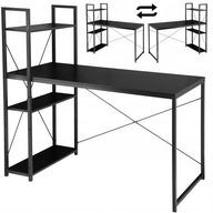 BIURKO Z PÓŁKAMI LoftInspired 120 x 64 x 120 cm CZARNE