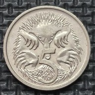 *AUSTRALIA [1917]*5 centów 1993 *Elżbieta II, Zwierzęta Mrówkojad kolczasty