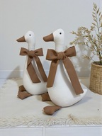 Gęś gąski zestaw 2 szt białe dekoracja wnętrz handmade
