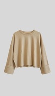 Even & Odd bluza oversize 4XL beżowa, krótka sweter, luźna forma