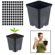 ZESTAW 100x DONICZKI PRODUKCYJNE DO ROZSADY NA POMIDORY 9 x 9 x 9,5 cm