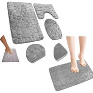 DYWANIKI DO ŁAZIENKI ZESTAW 3 SZT ŁAZIENKOWE ANTYPOŚLIZGOWE CHŁONNE TOALETA