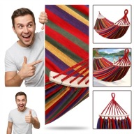 BRAZYLIJSKI HAMAK OGRODOWY XXL 2 OSOBOWY KRZESŁO HUŚTAWKA DRĄŻEK 200KG