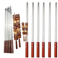 SZAMPURY DO SZASZYŁKÓW SZPIKULCE DO OGNISKA NA GRILLA METALOWE 6 NIERDZEWNE