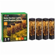 LAMPY LAMPA SOLARNE LED 4 SZT. CZARNA DO OGRODU EFEKT CIENIA 33CM