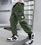 Materiałowe spodnie-joggery khaki dla chłopca – rozmiar 116 / ok. 6 lat