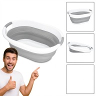 DUŻA MISKA SILIKONOWA SKŁADANA KOSZ PRANIE WANIENKA OWALNA 25L 24CM