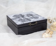 Drewniana szkatułka - rozlewiska Biebrzy - rękodzieło