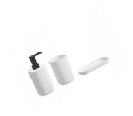 POJEMNIK NA MYDŁO POJEMNIK NA SZCZOTECZKI TACKA ZESTAW ŁAZIENKOWY 3 EL.