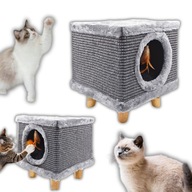 DRAPAK DLA KOTA LEGOWISKO DOMEK DLA KOTÓW BUDKA POSŁANIE STABILNY + ZABAWKA