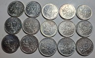 15x 5 franków siewczyni 1960 1962 1963 próba 835 waga 180,3 gram SREBRO
